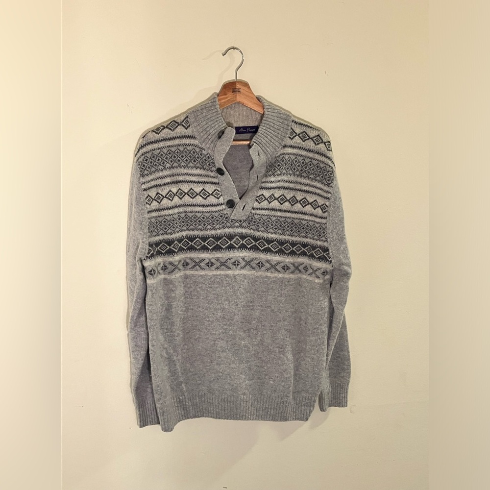 Men’s Alan Flusser Lambswool Blend Knit Sweater - Size L